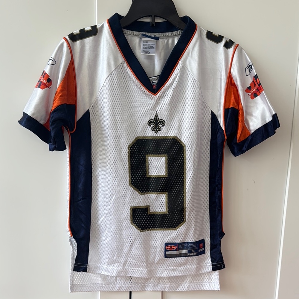 NWOT Drew Brees Super Bowl On Field Reebok Size Youth Small (8)